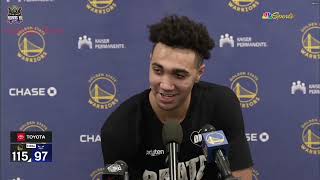 Trayce Jackson-Davis Postgame Interview | Golden State Warriors beat Charlotte Hornets 115-97