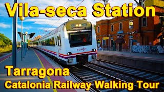 Vila-seca Station (Tarragona, Catalonia) Railway Walking tour (Spain) #relaxation