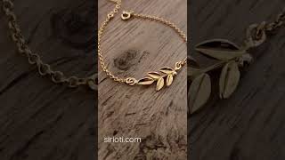 Greek Silver Leaf Gold Plated Adjustable Bracelet