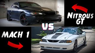 Mustang Mach 1 VS A FBO NITROUS Mustang GT | Virtual Drag Racing? A NEW WAY TO RACE?! | 2V VS 4V