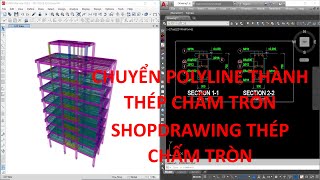 Chuyển Polyline thành thép chấm tròn - shopdrawing thép chấm tròn | DBim