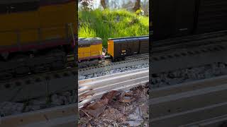 The garden railway #railfans #unionpacific #railroad #trains #shortsfeed #viral #construction