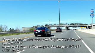 Capital Beltway Inner Loop in MD & VA, from the BW Parkway (Greenbelt, MD) to VA 236 (Annandale, VA)