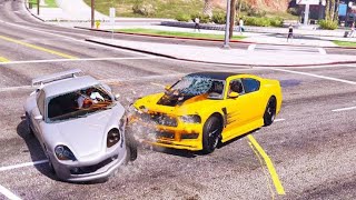 GTA CAR CRASHING 💥 CHALLENGE 😱 - GTA CARS CHALLENGE😱 || TECHNO GAMERZ