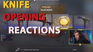 KNIFE OPENING REACTIONS | REAKCJE YOUTUBERÓW NA KOSE | CS:GO | + ACE IZAKA