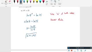 Chapter 6.5 - Exponential and Logarithmic Equations