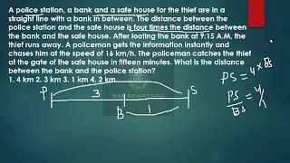 A police station a bank and a safe house for the thief are in a straight line with a bank in between