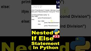 nested if else statement in python #shorts #bintuharwani #nestedifelse #pythonfreecourse