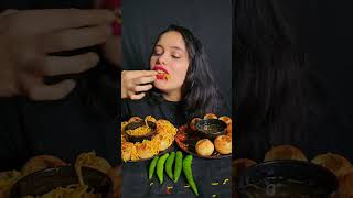 DAD AND DAUGHTER SPICY PANI PURI EATING CHALLENGE GOLGAPPA ASMR #shortvideo #shortsviral #fuchka