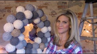 DIY Yarn Ball Wreath Tutorial (Winter Decor)