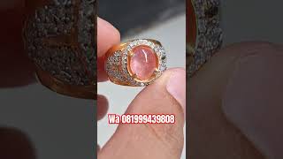 Pinkish orange sapphire ring perak / gemstone / batu permata / jewelry / koleksi akik / antik safir