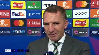 Brendan Rodgers Post Match Interview |Lazio Vs Celtic 2-1