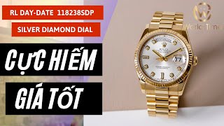 [ Hiếm - Giá tốt ] Rolex Day-Date President 118238SDP Silver Diamond Dial