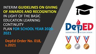 Guidelines on Giving Awards and Recognition for School Year 2020-2021