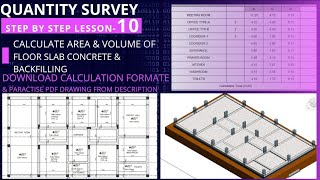 Calculate area and volume of floor slab