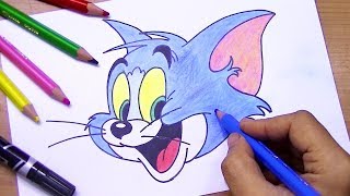 رسم شخصية توم من الكرتون الرائع توم وجيري