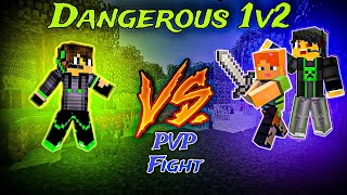 Minecraft PE PVP fight | Dangerous 1v2 |@bro999gamerz