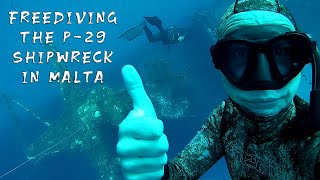 Freediving in Malta - Exploring the P-29 shipwreck with Marvin | SPEARFISHERZ