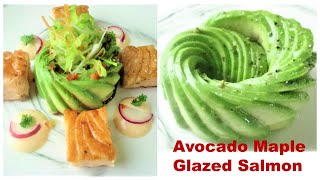 Maple Glaze Salmon with Avocado II sear Salmon with Avocado II Fancy Salmon Appetizer