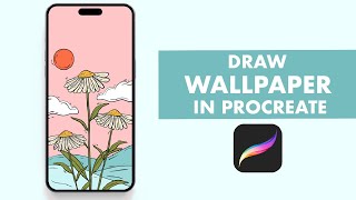 Cute RETRO WALLPAPER Anyone Can Create In PROCREATE - Easy Procreate Tutorial - Boho Wallpaper🌿