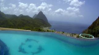 St Lucia infinity pool overlooking the Pitons