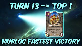 Turn 13 Top 1 fastest murloc victory || Hearthstone Battlegrounds