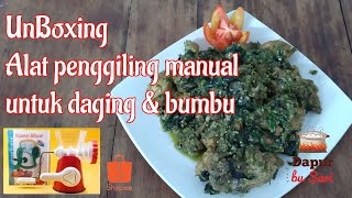 UnBoxing Alat penggiling daging & bumbu, langsung praktek giling bumbu & masak.