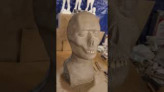 Ancient Mummy Bust Sculpt in Progress Antiquities Oddities Handmade Horror Props Sculpting Demo