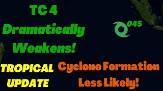 Tropical Cyclone Four Dramatically Weakens! Cyclone Formation Less Likely!!