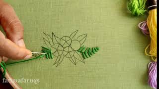 Cute leaf Embroidery | Hand Embroidery by fatimafaruqs