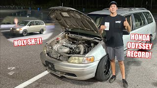 We Took Our 1000Hp Minivan To The Drag Strip! (New Honda Odyssey World Record)