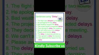 Sentences using Delay | Learn English sentences #shortsfeed #english