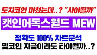 캣인어독스월드 MEW [긴급] 도지코인 "대폭등" 미쳤다..! 지금이라도 밈코인 사야되나? 정확도 100% 차트분석, 영상 필수시청..! #코인시황