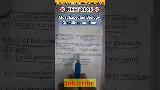 Neet 2025 Biology questions practice📚🎯 #shorts #shortsfeed #neet #motivation #YouTubeshorts #viral