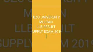 BZU LLB 3 YEAR PART 1 SUPPLY RESULT 2019 #bzilu #llb #shorts #video