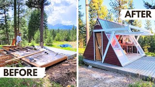 We Built Button-Operated A-frame Cabin in Just 1 Month