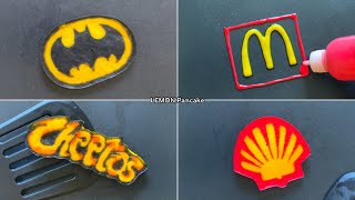 Drawing Yellow Logo Pancake Art - Batman, Shell, Cheetos, McDonald’s | LEMON Pancake