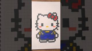 Hello Kitty ✍️ pixel art drawing  🐈 #hellokitty  #catdrawing #howtodraw #animaldrawing #draw#kawaii