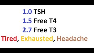 What does TSH 1.0 free T4 1.5 Free T3 is 2.7 mean, feeling tired, exhausted, apnea and neck painful?