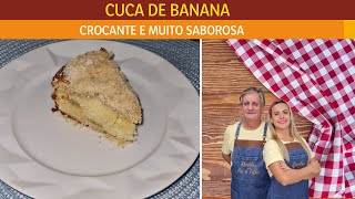 CUCA DE BANANA COM COBERTURA DE FAROFA| Receitas de pai e filha