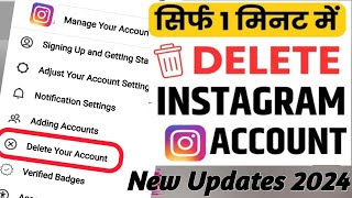 How to Delete Instagram acount permanently/Instgram account kaise permanently delete kre|| tech_crea