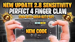 NEW UPDATE 2.8.0 🔥 BEST SENSITIVITY CODE + CONTROL SETTINGS PUBG MOBILE/BGMI | BEST 4 FINGER IPHONE