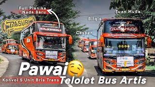 KALI INI BENER-BENER DIBUAT BAHAGIA !! KONVOI FULL BASURI NADA TERBARU DARI BUS ARTIS BRIS TRANS