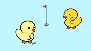 Duckie and Duck Play Minigolf