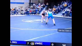 Jack Richardson first College Duel JWU Wildcats vs Colton Sund Wisconsin Bluegolds 157lbs 11.11.2023