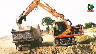 Excavator Doosan - 5. 140 working in dumper loading Sialkot