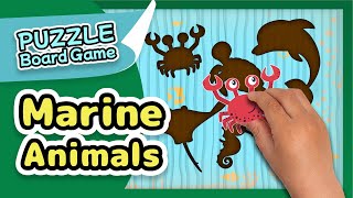 Sea Animals | Puzzle Board Game with Flashcards for Kids | Made by Redcat Reading