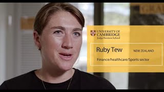 A finance/healthcare and sports career with the Cambridge MBA - Ruby Tew, New Zealand