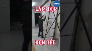 LÀM ĐẸP NHÀ BẰNG TẤM ỐP NHỰA ĐÓN TẾT. #tamopnhua #mifu #shortsvideo