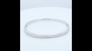 Stunning Princess Diamond 18k Bangle